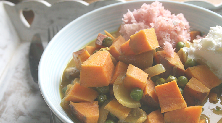 Pea & Sweet Potato Curry (Meat, Dairy & Gluten Free!)